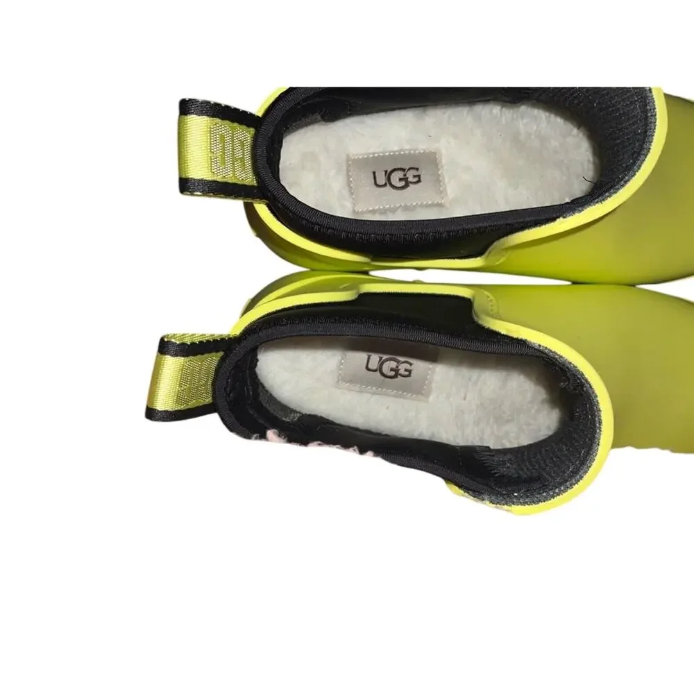 UGG Raindrop Waterproof Rain Boots - Margarita Yellow Size 9.5 LIKE NEW